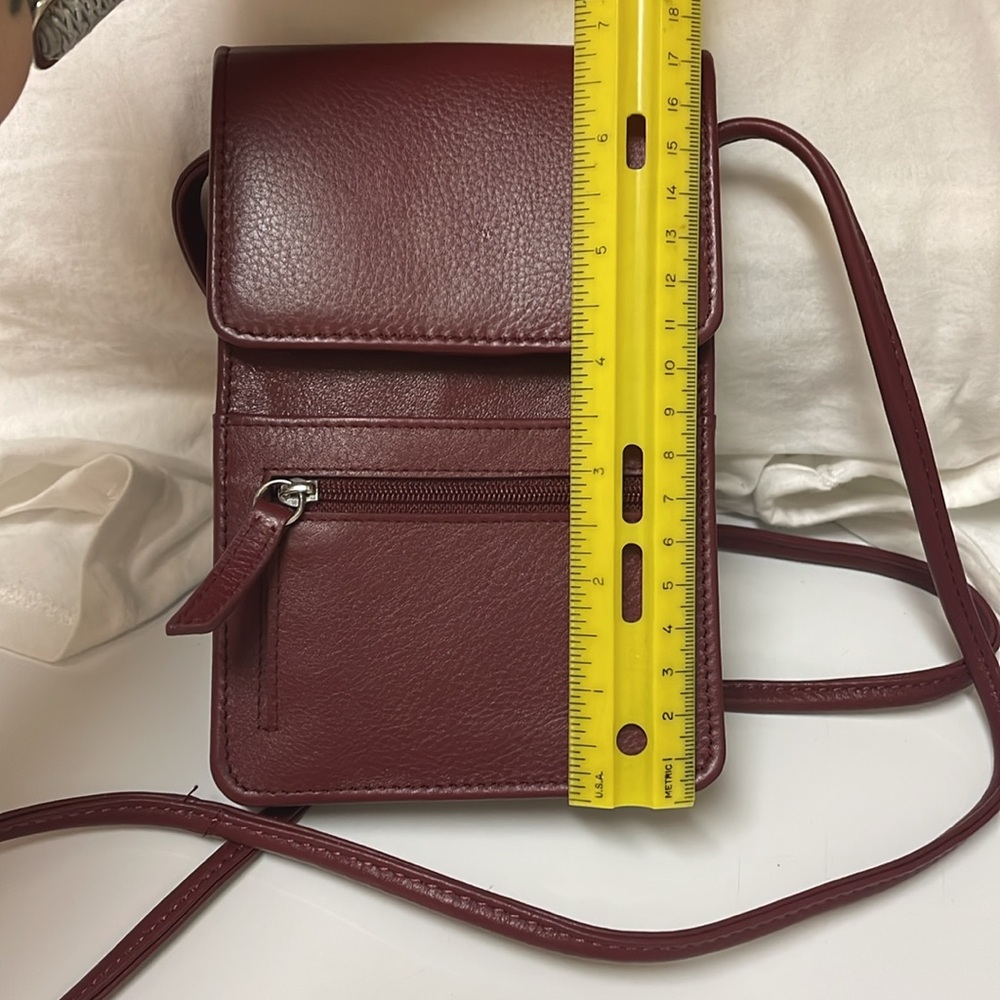 Burgundy RFID Blocking small crossbody. Bought for travel. Never used. - Picture 8 of 9